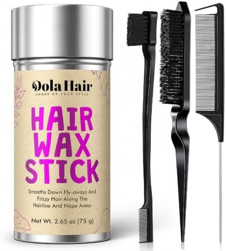 Hair Wax Stick -Hair Styling Products for Kids, Women Slick Back Hair Brush by Dolahair