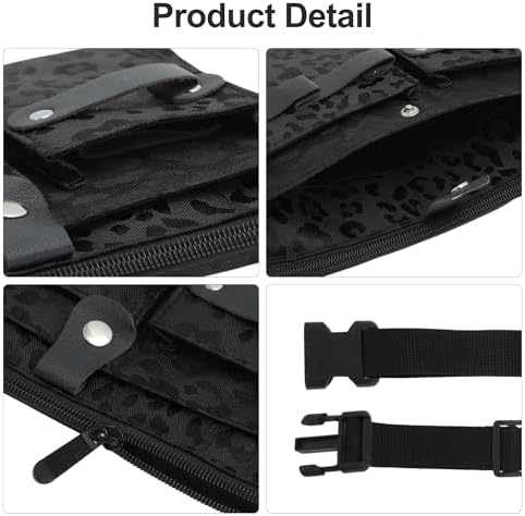 VOCOSTE Hairdresser Scissor Bag, Barber Canvas Waist Pouch, Leopard Black - Image 5
