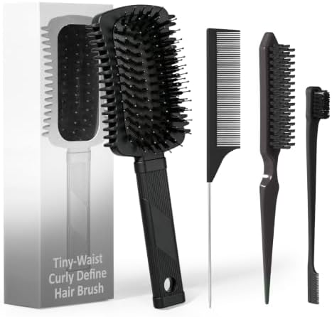 Curly Hair Brush Black, Volume Curl Defining Brush for Effortlessly Detangling Shaping and Styling Men's Women's Curls, Waves & Coils, Curly Hair Products, Reduce Frizz by Unknown