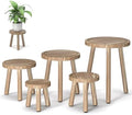 5-Pack Wood Plant Stands Indoor, Single Plant Stand for 6-12 Inch Pots, Mid-Century Modern Plant Stool, Tall Plant Stand for Large Plants for Living Room, Balcony, Office (Light Brown) by Unknown