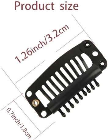 20 Pieces Hair Extension Clips, Black Wig Clip with Needle and Thread Set - Image 2