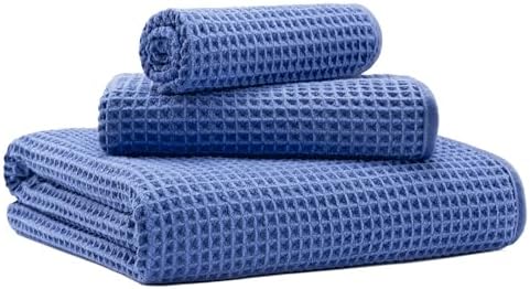 MICROFI New Microfiber Waffle Bath Towels, 3 Pieces, Oversized, Soft, Absorbent, Fast Drying, Lint Free, Includes Bath, Face and Hand Towels 430 GSM by Unknown