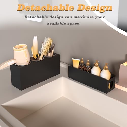 SILUT Matte Black Acrylic Countertop Hair Tool Organizer - Image 6