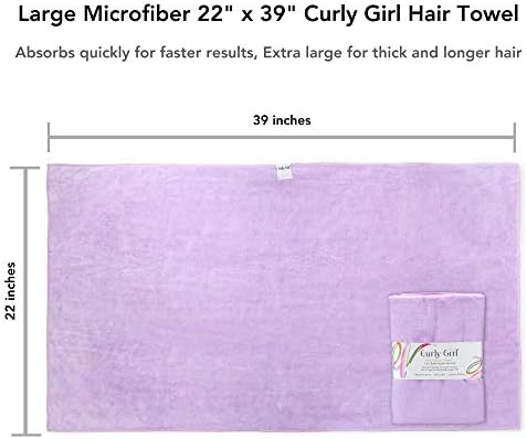 Curly Girl NEW (2 Pack) Microfiber Hair Towel - Anti-Frizz - Absorbent - Fast Drying - for Curly Hair - Image 3