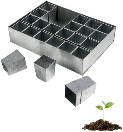 Kings County Tools Seed Starter Tray - Galvanized Steel Metal Seedling Tray with 24 Plant Starter Pots for Planting Seeds - Germination Kit for Sprouting, Greenhouse Accessories and Gardening Gifts by KingsCountyTools