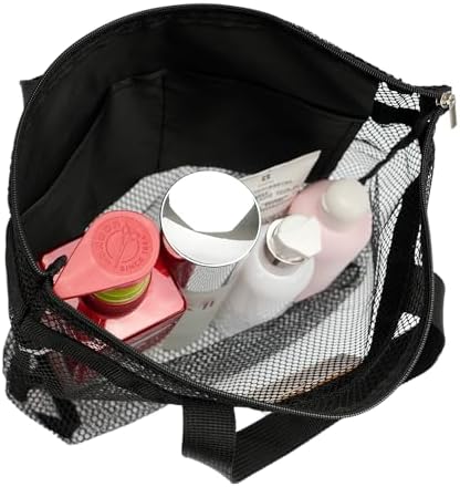 TOPASION Mesh Shower Caddy Bag Portable Hanging Toiletry and Bath Organizer with Zipper for Travel, Gym, Camping, College Dorms, Beach - Image 2