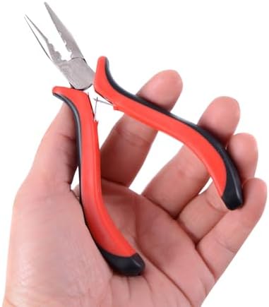 Hair Extensions Tool Kit: 200 Pcs Silicone Lined Micro Links Beads, 1 Three Hole Hair Pliers, 1 Roll Sewing Thread, 1 Loop Needle Threader, 1 Pulling Hook Needle, 8 Sewing Needles (Brown) - Image 2