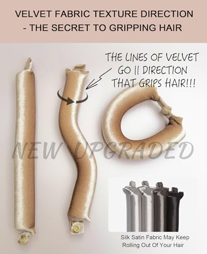 Classic Heatless Curls Overnight Rods No Heat Hair Curlers to Sleep Jumbo Foam Large Hair Rollers for Medium Long Hair Blowout Look, Heatless Flexible Curling Rod Set with Satin Wrap for Sleeping - Image 5