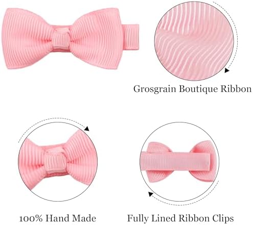CÉLLOT Baby Girls Hair Clips 25PCS Fully Lined Tiny 2" Hair Bows Alligator Clips for Infants Toddlers - Image 3