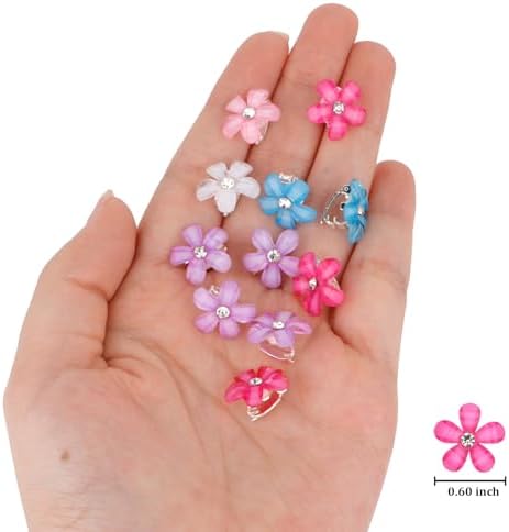 YISSION Colorful Rhinestone Hair Accessories - Mini Flower Hair Clips, Pins & Barrettes for Wedding, Bridal, Girls & Women - Image 6