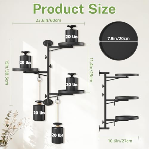 Wall Plant Holder, Rotating Floating Window Shelf, 3-Tier Black - Image 3
