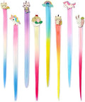 8 Pieces Hair Clips for Girls, Animal Straight Rainbow Hair Extensions for Kids, Little Girl Hair Clips Accessories for Girls Toddler Kids Ponytails by LittleWorld