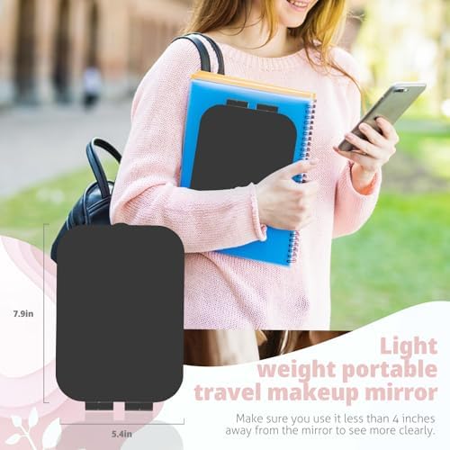 Travel Makeup Mirror, Portable Rechargeable Mirror with Lights - Image 6