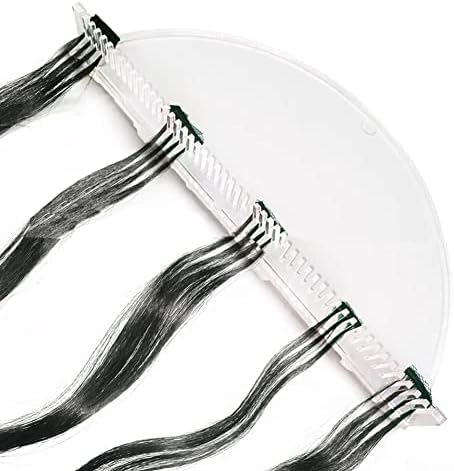 mollensiuer 1 Piece Acrylic Desktop Hair Extension Strands Holder Braiding Hair Rack Display Lightweight Wigs Organizer Rack (Transparent) - Image 4