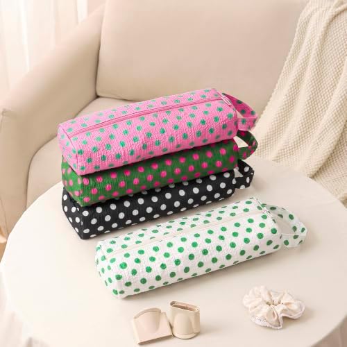 RSRSLEII Polka Dot Hair Tools Travel Bag,Hair Styling Accessories Storage Case for Shark FlexStyle,Dyson Airwrap Hair Dryer,Curling Iron,Straightener,Revlon Hair Tools,Portable&Foldable(25Green&White) - Image 6