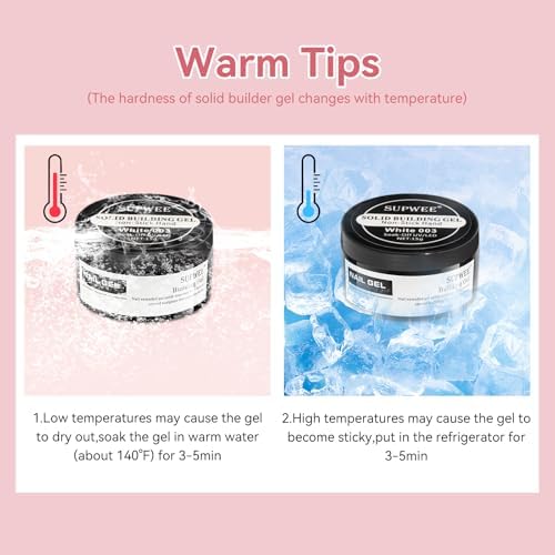 3D Nail Art Gel Clear and White Solid Builder Gel for Nails - Image 5