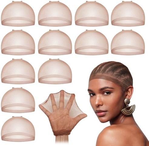 Dreamlover HD Wig Caps for Lace Front Wigs, Dark Brown, 12 Pieces by Dreamlover