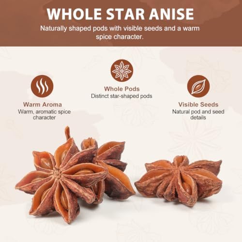 Soeos Star Anise, Star Anise Whole, Anise Seeds, NON-GMO Verified，16 Ounce - Image 4