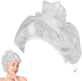 Net Plopping Cap for Drying Curly Hair, Adjustable Net Diffuser Cap Curly Hair, Hair Dryer Bonnet with Drawstring Hair Plopping Bonnet for Fast Drying(COLOR:white) by SYCOOVEN