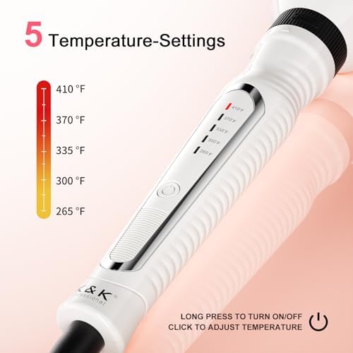 K&K 3 in 1 Thermal Brush Set, Ceramic Hot Brush, Fast Heating Curling Wand for Short, Medium & Long Hair, 5 Temperature Adjustment, Dual Voltage - Image 3