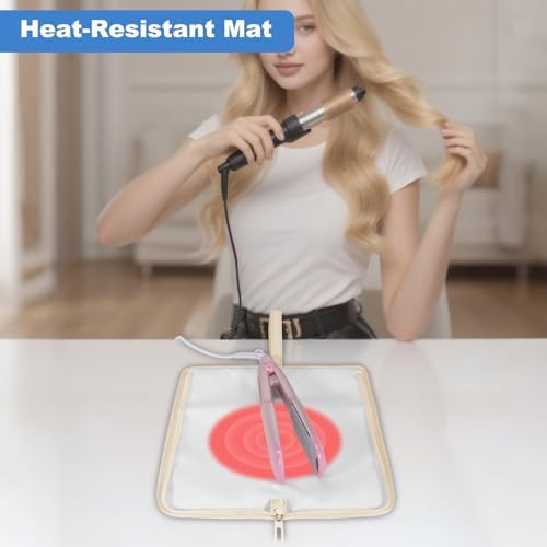 SITHON Hot Tools Holder & Mat, Heat Resistant Hair Tools Travel Bag - Image 2