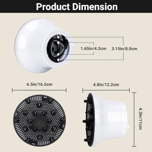 Segbeauty Universal Curly Hair Diffuser, Blow Dryer Diffuser for Wavy Natural Hair, Profession Hair Diffuser Attachment for Dryer Hairdressing Styling Tool Quick Dry Adjustable 1.65-3.15 Inch Nozzle - Image 5