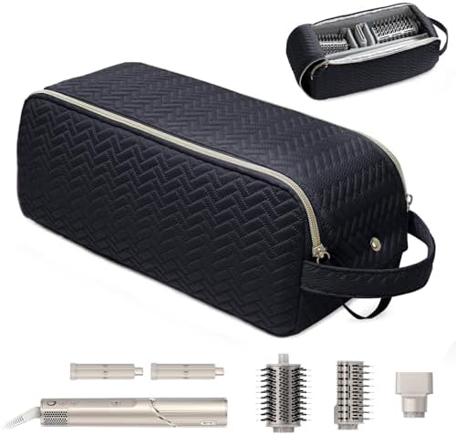 Large Hair Tools Travel Bag Compatible with Shark FlexStyle, Revlon & Dyson | Hair Dryer Brush Organizer, Flat Iron, Curling Iron, Makeup & Cosmetic Bag for Travel Essentials by BestGiftforHer