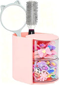 Luscinia Hair Accessories Organizer With Hair Brush Holder,Pink, 2-Layer by Luscinia