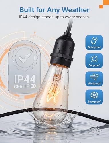 10 Pack ST40 Replacement Bulbs for Outdoor String Lights, 7W E17 Intermediate Base Clear Incandescent Edison Bulbs for Indoor Outdoor Patio Backyard Decor, Warm White - Image 4