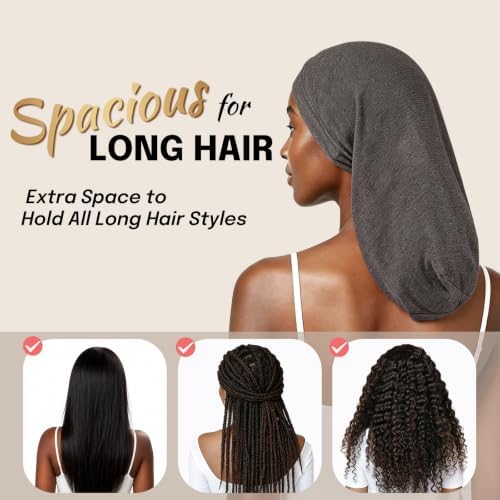 Long Satin Hair Bonnet for Locs, Dreadlocks & Braids, Sleeping Cap Women - Image 2