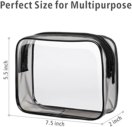 PACKISM Clear Makeup Bag for Travel - TSA Approved Toiletry Bag, Smoke Gray - Image 2