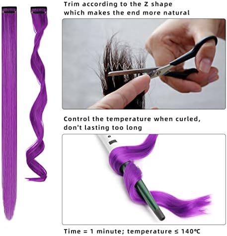 BEAHOT 12 PCS Clip in Colored Hair Extensions, 22 Inch Red Hairpieces - Image 7