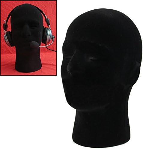 Styrofoam Mannequin Head, 20" Head Circumference Foam Wig Stand for Styling & Display, Headset/VR Holder, Hat Cap Sunglasses Display Head, Black by LIAMTU