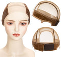 Wig Caps with Grip Band for Keeping Wigs in Place 5X4 HD Wig Caps for Women Adjustable Wig Grip Cap Band Stocking Wig Caps Wide Transparent Lace for Front Wig Cap for Wig Making (Light Brown) by Unknown