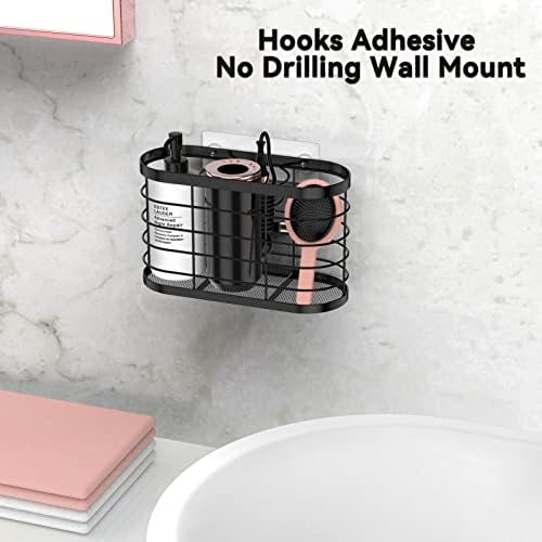 Hair dryer holder cabinet door 3 in 1 Hair tool organizer wall mount - Image 3