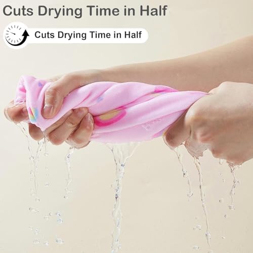 Microfiber Hair Towel Wrap for Kids Girls, Quick Dry Towel, 2 Pack - Image 2