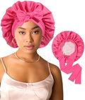 AWAYTR Satin Hair Bonnet for Sleeping, Adjustable Double Layer Sleep Cap by AWAYTR