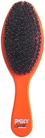 360 Wave Brush, Curved SOFT 100% Boar Bristle, AGENT ORANGE, Waterproof - Image 5