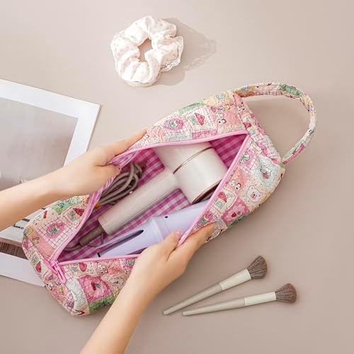 RSRSLEII Quilted Hair Tools Travel Bag with Checks, Portable&Foldable - Image 6