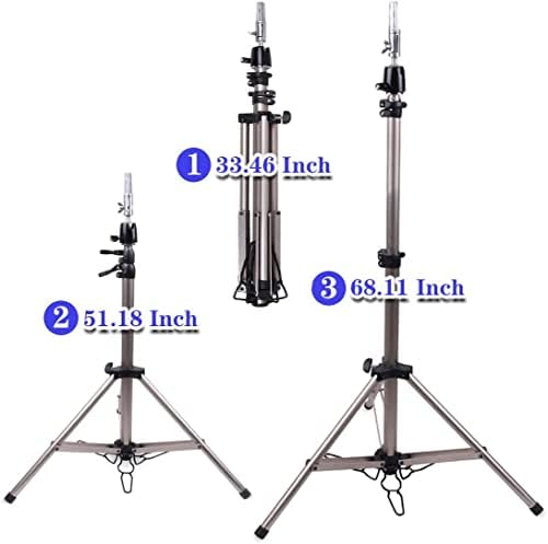 68 Inch Adjustable Mannequin Head Stand Aluminum of Tripod Silver Manikin Head Stand with Travel Bag for Cosmetologist, Hairstylist, Barber - Image 2