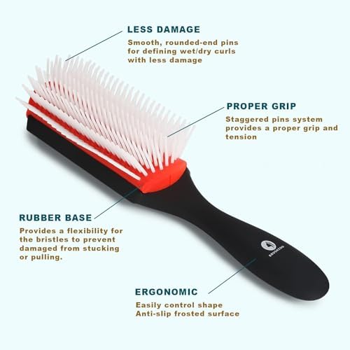 Detangler Hair Brush for Curly Hair, Curly Hair Brush for Natural 3/4abc Hair, Detangling Brush for Women Men Kids Styling Defining - Image 2