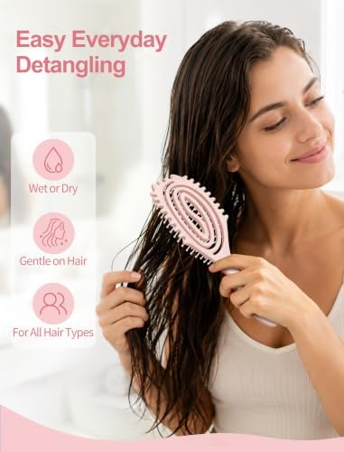 HIPPIH 2 Pack Hair Brush - Wet Dry Detangler Brush, Hair Brushes for Women - Image 6
