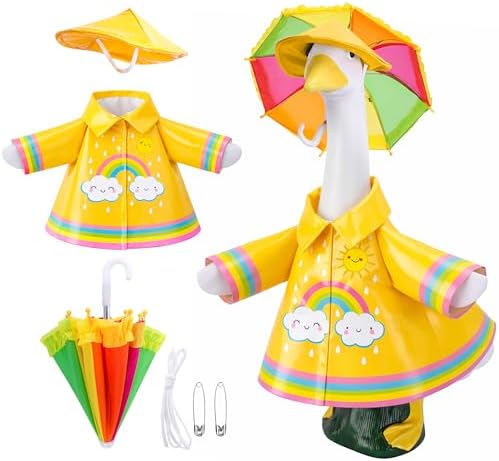 DECOHS 3 Pcs Raincoat Porch Goose Outfits, Summer Lawn Goose Statue Cloth by DECOHS