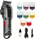 Professional Hair Clippers for Men, Cordless Barber kit for Hair Cutting & Grooming, Hair Clippers Set for Barber Haircut with LED Display 8 Fade Taper Combs(Black) by Tuanchuanrp