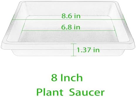 Square Plant Saucer 8 Inch 2 Pack, Saucers for Potted Plants and Water Catcher Tray, Planter Durable Plastic Trays, Plant Drip Trays and Flower Pot Saucers, Plant Saucers for Indoors and Outdoors - Image 2