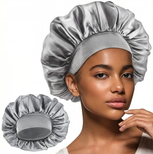WLLHYF Silk Bonnet for Men, Satin Bonnet Elastic Band Silk Sleep Cap Soft Adjustable Hair Cap Hair Wrap for Women Sleeping by WLLHYF