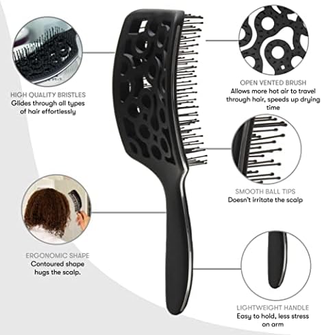 FRAMAR Professional Vented Hair Brush, Curved Hair Brush For Blow Drying - Image 3