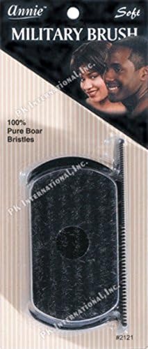 Annie Soft Military Brush With Comb 100% Pure Boar 2121 by AnnieInternational
