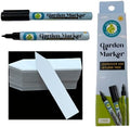 4" Plastic Plant Labels for Seedlings Combo | Weather Resistant Garden Stakes, 100-Pack Plant Tags, and 2 Garden Marker Pens by 133+SUPPLY