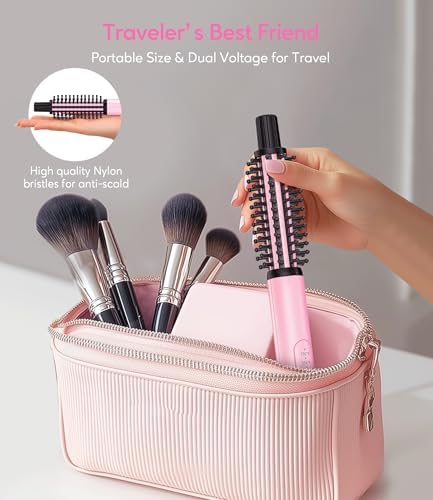 Farery 3/4 in Mini Thermal Brush for Short Hair, Heated Round Curling Iron - Image 5